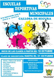 Imagen cartel escuelas deportivas municipales 2021-2022